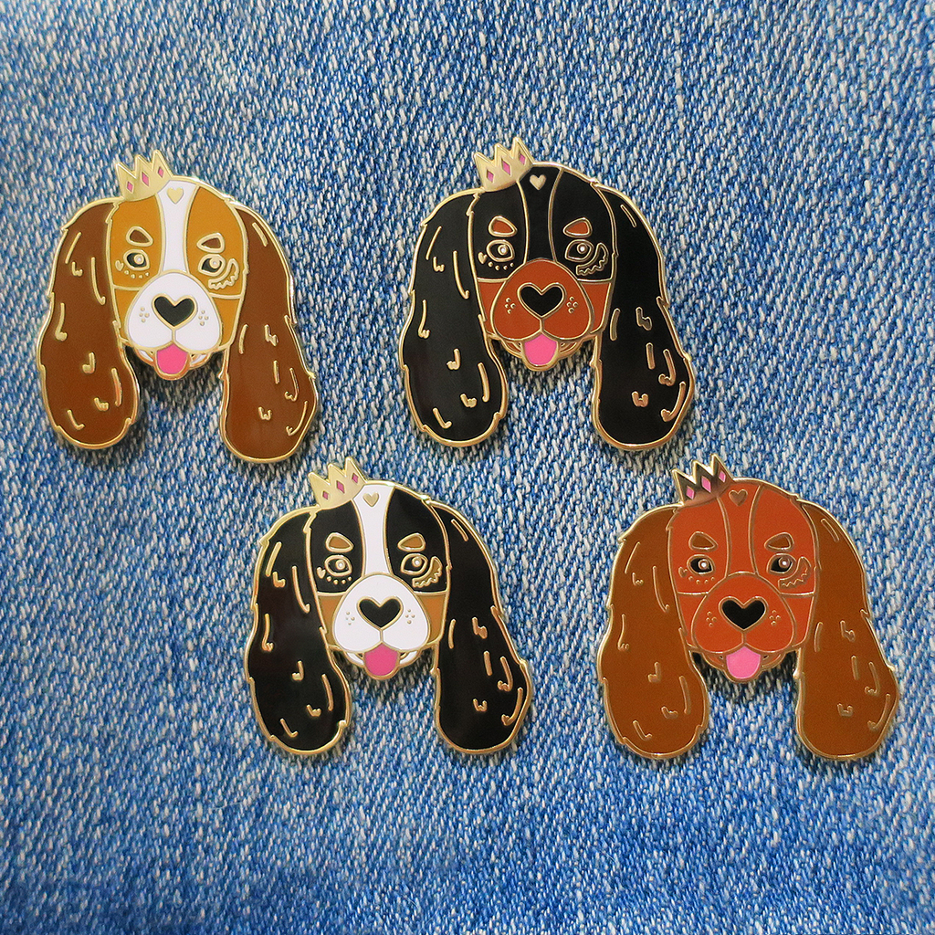 Cavalier King Charles Spaniel Puppies Art Card/Greetings Card (AC-PU04