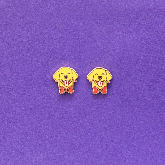 Labrador Retriever Enamel Earrings
