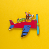 Airplane Pilot Cat and Dog Set in Red