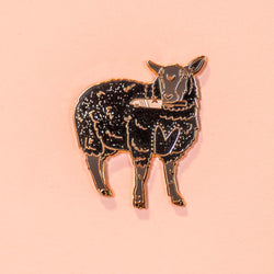 Black Sheep with Knife Enamel Pin