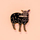 Black Sheep with Knife Enamel Pin