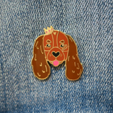 Ruby Cavalier King Charles Spaniel Enamel Lapel Pin Animal Pet Dog Pup Gift Accessories Flair