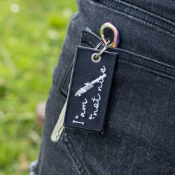 Double-sided I am not nice embroidered keychain