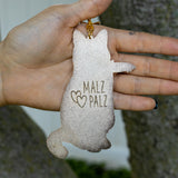 White Cat with Knife Charm / Keychain