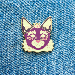 Purple Cat Prince Enamel Lapel Pin Animal Pet Cat Gift Accessories Flair