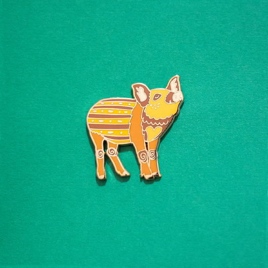 Boar Pig Chinese Zodiac Enamel Lapel Pin Animal Gift Accessories Flair
