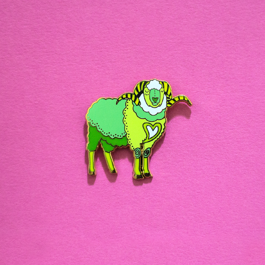 Sheep Ram Chinese Zodiac Enamel Lapel Pin Animal Gift Accessories Flair