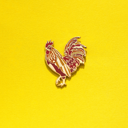 Rooster Cock Chinese Zodiac Enamel Lapel Pin Animal Gift Accessories Flair