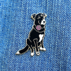 Dahlia the Black Labrador Retriever Border Collie Mix Enamel Lapel Pin Cute Animal Pet Dog Gift Accessories Flair