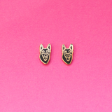 German Shepherd Enamel Earrings