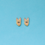 German Shepherd Enamel Earrings