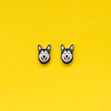 Husky Enamel Earrings