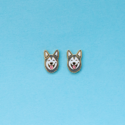 Husky Enamel Earrings