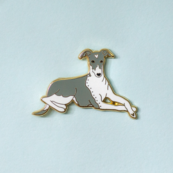 Italian Greyhound Enamel Lapel Pin Collaboration