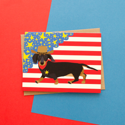 Get A Long Little Doggie Handmade Dachshund Greeting Card