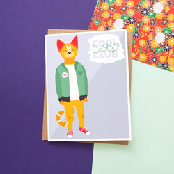 Cool Cat's Club (Male) Handmade Greeting Card
