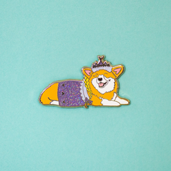 HazelBear the Princess Corgi in Purple Limited Edition Pin