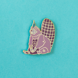 Party Beaver Enamel Lapel Pin