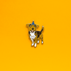 Party Pup Tri-Color Beagle Corgi Mix  Enamel Lapel Pin Cte Happy Animal Pet Dog Gift Accessories Flair