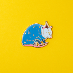 Party Opossum Enamel Lapel Pin
