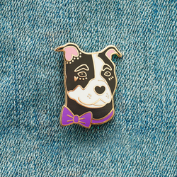 Pit Bull Rescue Pin with Bowtie Enamel Pin