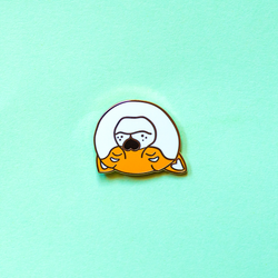 Topsy Turvy Shiba Enamel Lapel Pin