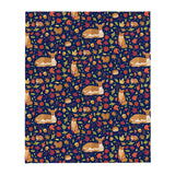 Woodland Critters Throw Blanket in Dark