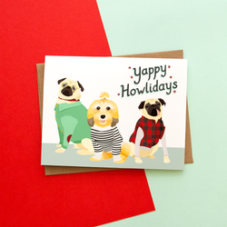 Yappy Howlidays Handmade Holiday Greeting Card
